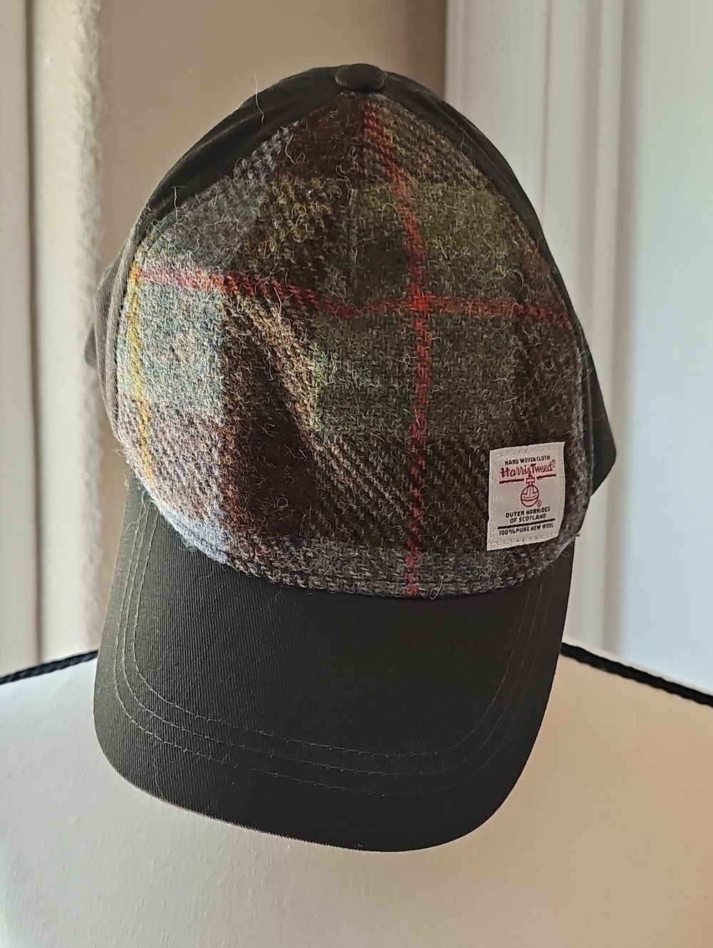 Harris Tweed Plaid Front Baseball Cap - Brown/Green